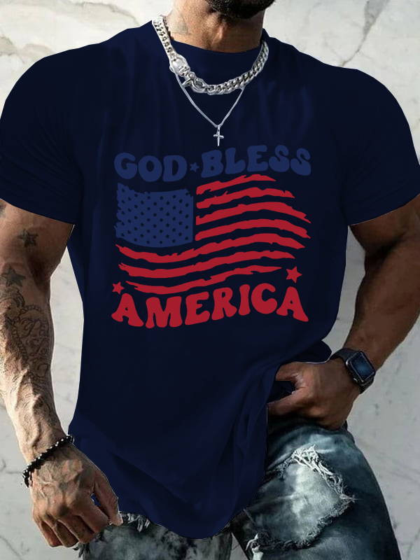 God Bless America Christian Cotton T-Shirt