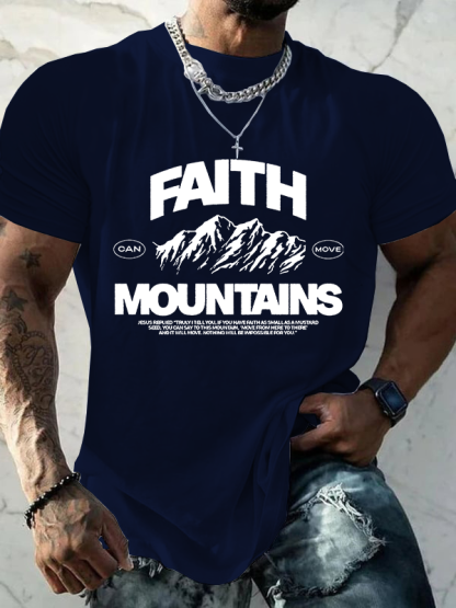 Faith Can Move Moubtains Christian Cotton T-Shirt
