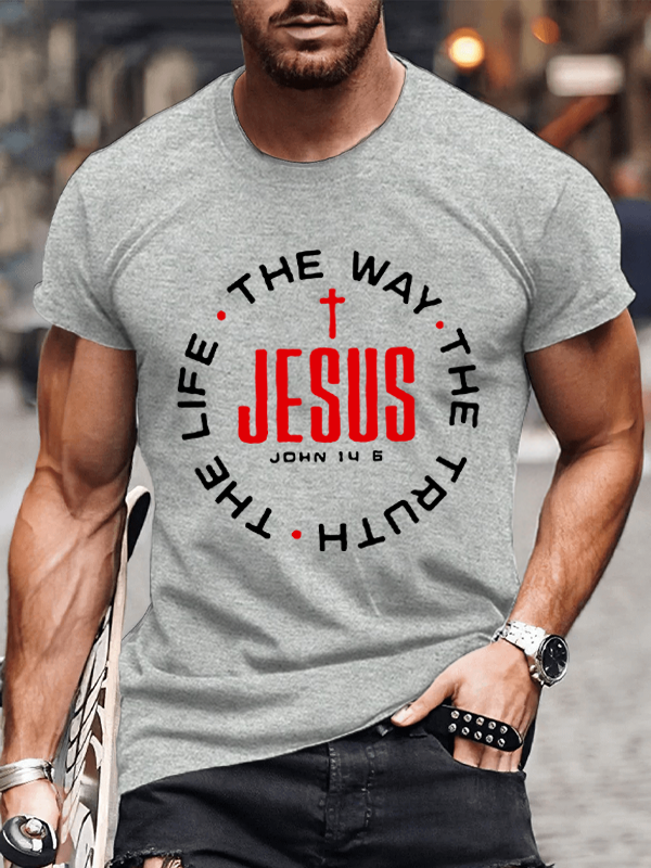 The Way The Truth The Life Christian Cotton T-Shirt