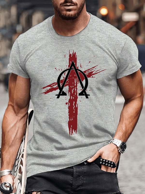 Cross Crew Neck Christian Cotton T-Shirt