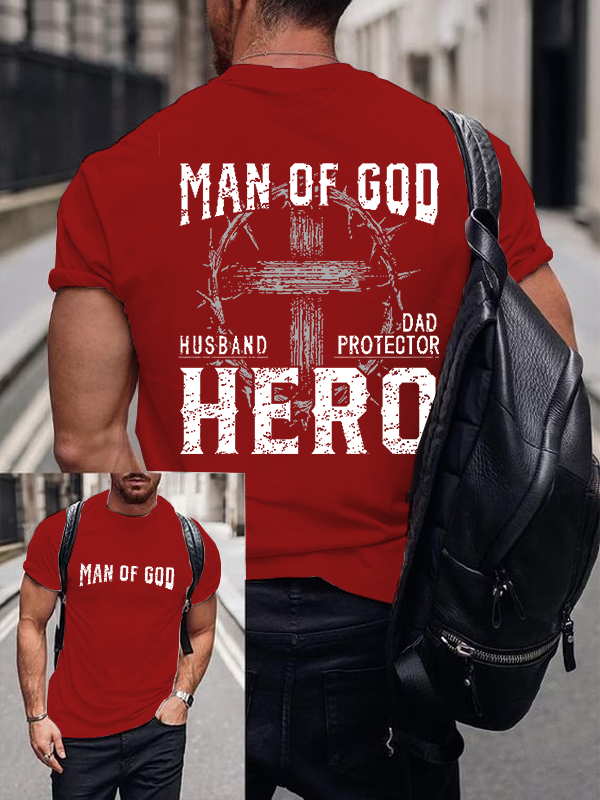 Man of God Christian Cotton T-Shirt