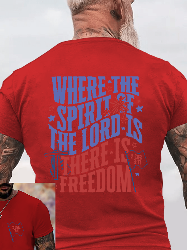 Where The Spirit Of The Lord Christian Cotton T-Shirt