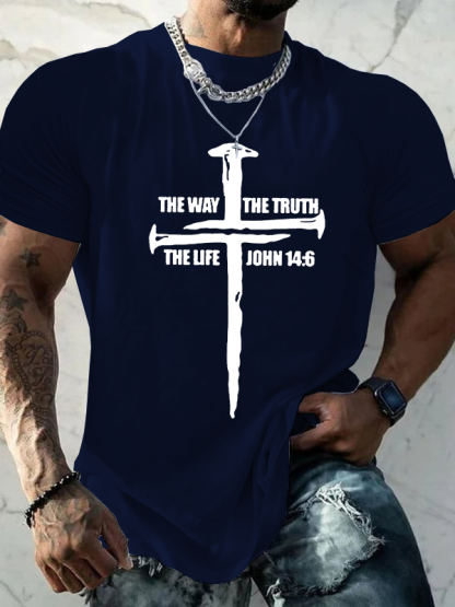 The Way The Truth The Life Christian Cotton T-Shirt
