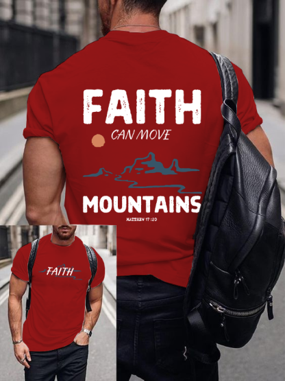 Faith Can Move Mountains Christian Cotton T-Shirt