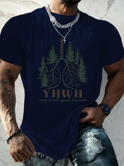 Every Breath Speaks His Name Christian Cotton T-Shirt