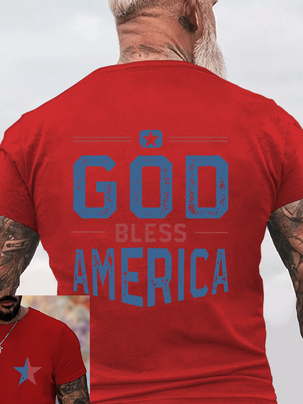 God Bless America Christian Cotton T-Shirt