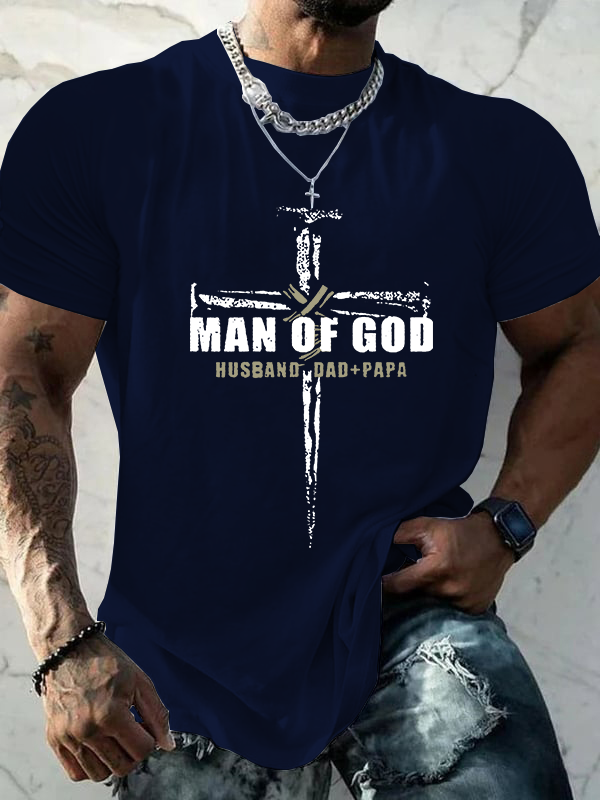 Man of God Christian Cotton T-Shirt