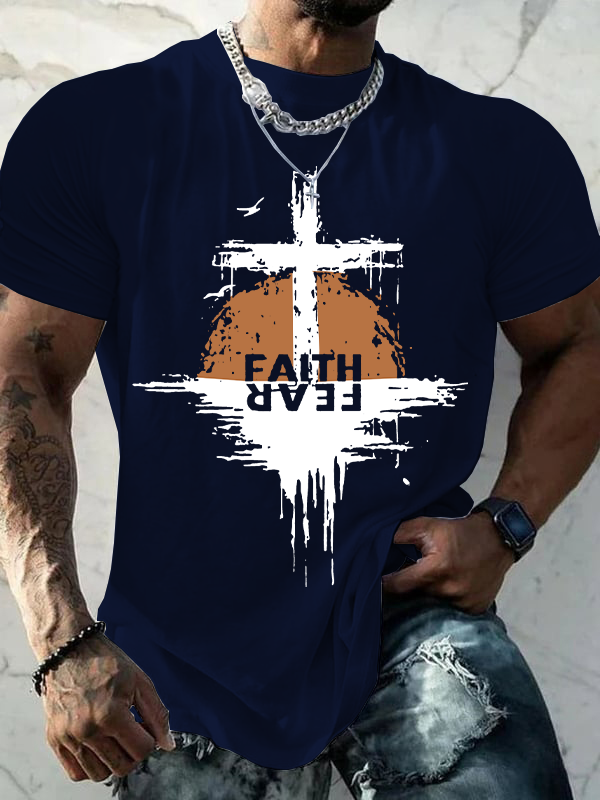 Faith Fear Christian Cotton T-Shirt