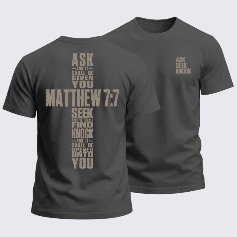 Heavyweight Cotton Tee - Matthew 7:7