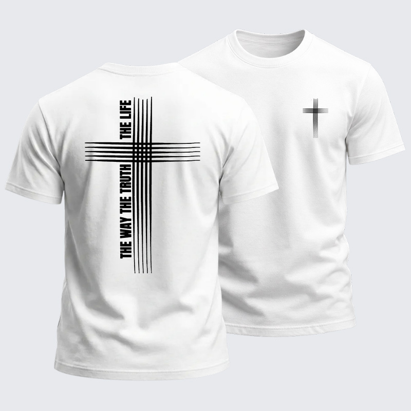 Man Of God Husband Dad Jesus God Christian Cotton T-Shirt