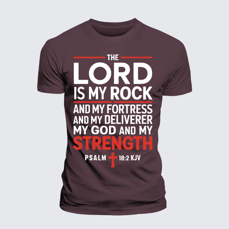 Lord Is My Rock Jesus God Christian Premium Mercerized Cotton Tee