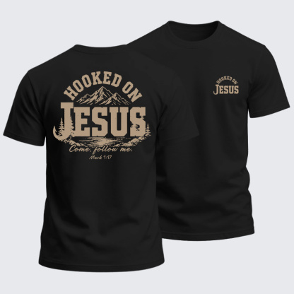 Heavyweight Cotton Tee - Hooked on Jesus