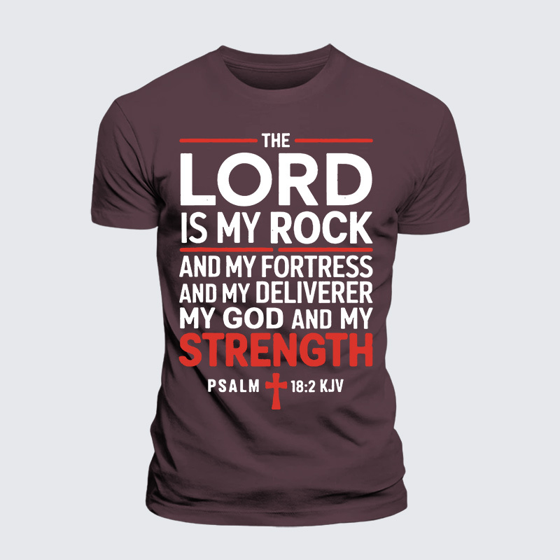 Lord Is My Rock Jesus God Christian Premium Mercerized Cotton Tee
