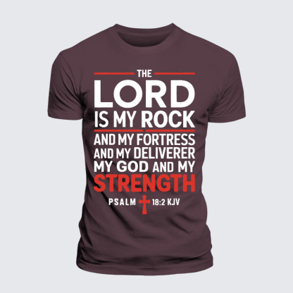 Lord Is My Rock Jesus God Christian Premium Mercerized Cotton Tee