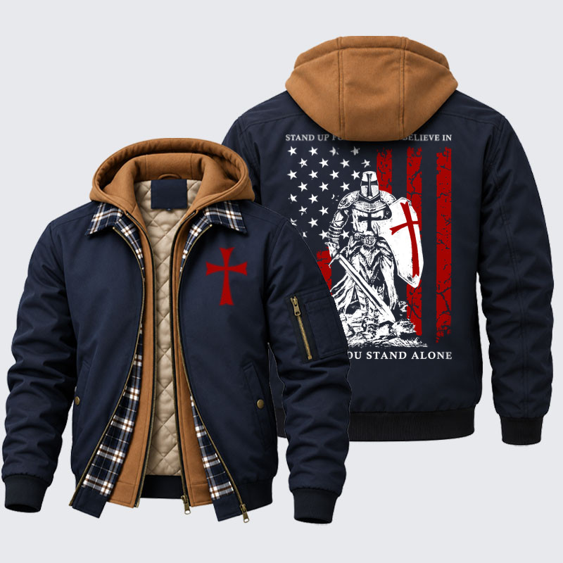 Hooded Bomber Jacket - Stand Up For What You Believe