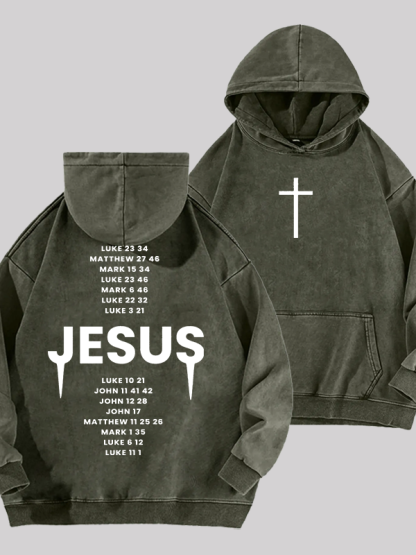 Bible Verse Jesus God Christian Washed Hoodie