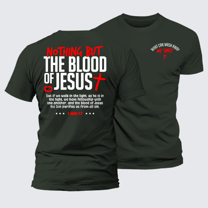 What Can Wash Away My Sins Jesus God Christian Premium Mercerized Cotton Tee
