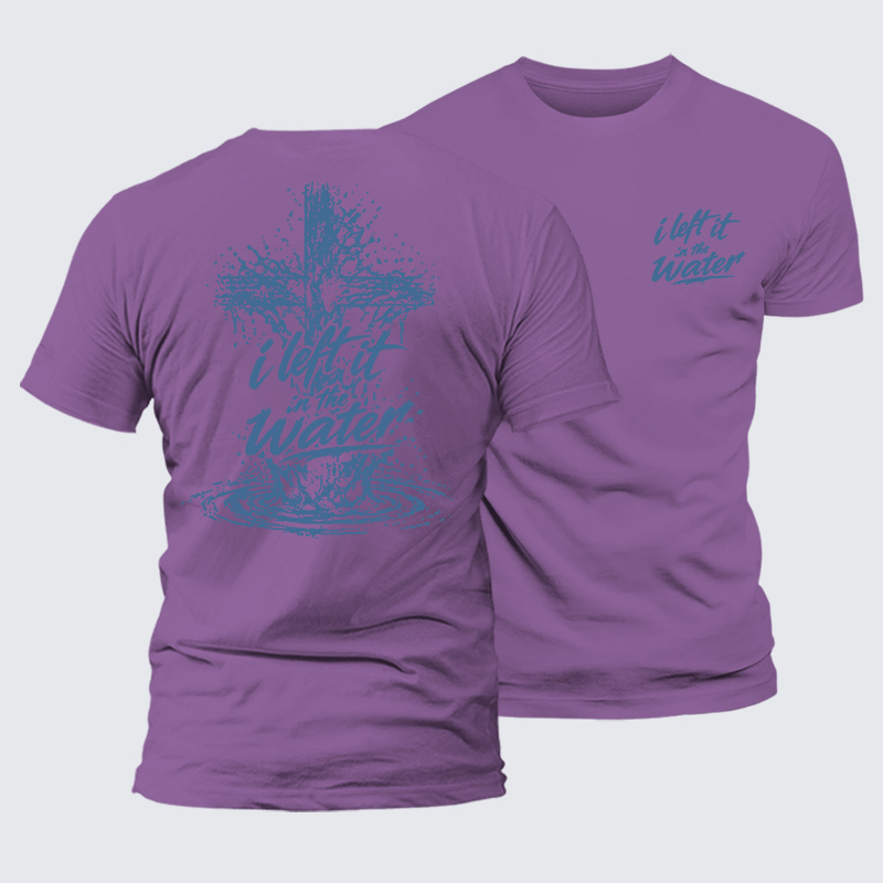 I Left It In The Water Jesus God Christian Premium Mercerized Cotton Tee