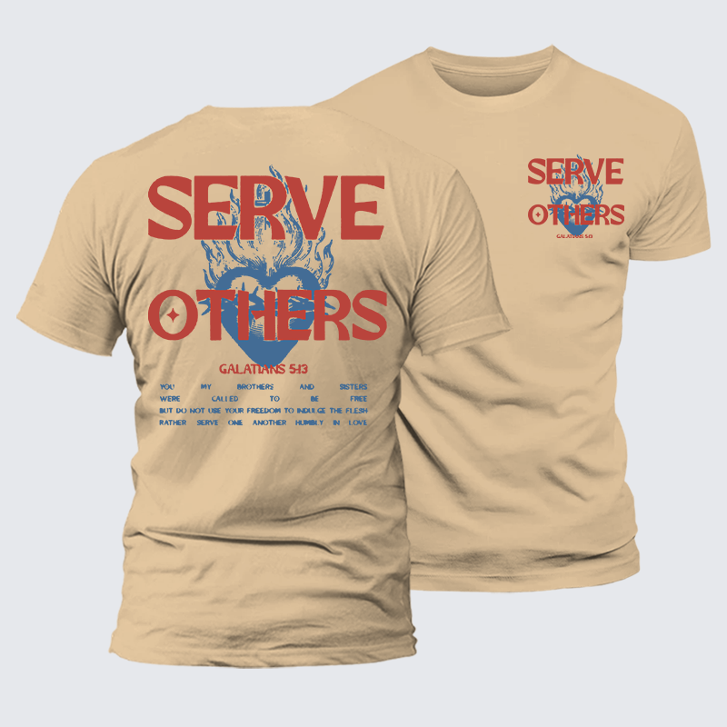 Serve Others Jesus God Christian Premium Mercerized Cotton Tee