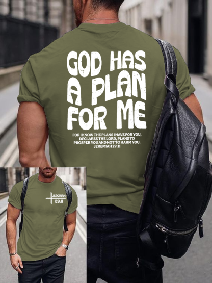 God Has A Plan Jesus God Christian Cotton T-Shirt