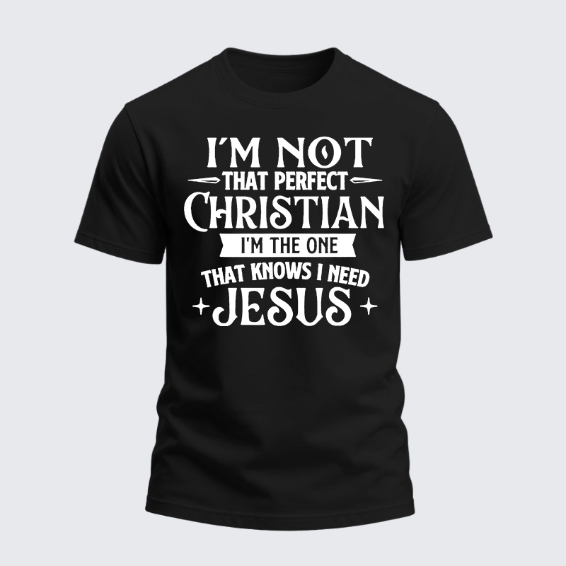 Heavyweight Cotton Tee - I'm Not That Perfect Christian Jesus