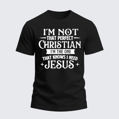 Heavyweight Cotton Tee - I'm Not That Perfect Christian Jesus