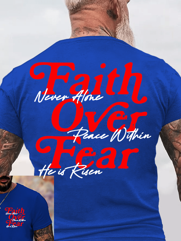Faith Over Fear Jesus God Christian Cotton T-Shirt