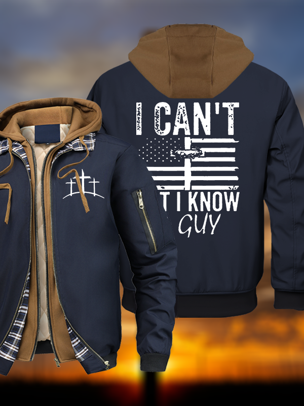 Faith Over Fear Cross Warm Hooded Bomber Jacket