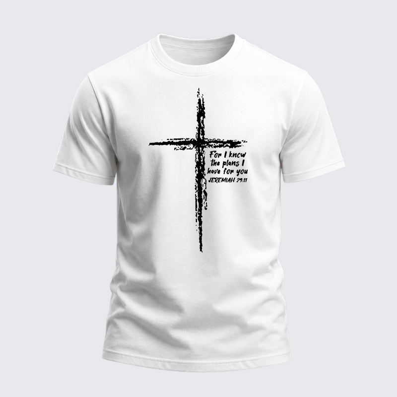Heavyweight Cotton Tee - Cross I Know The Plans