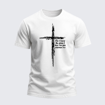 Heavyweight Cotton Tee - Cross I Know The Plans