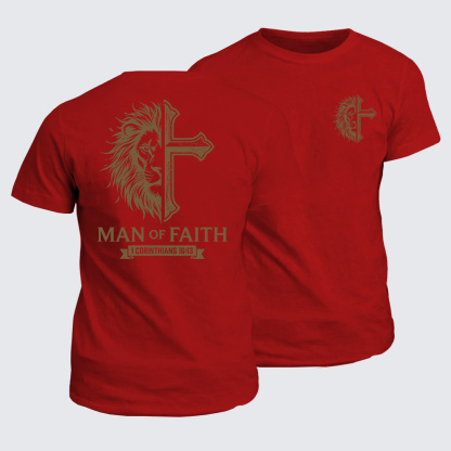 Man of Faith Jesus God Christian Cotton T-Shirt