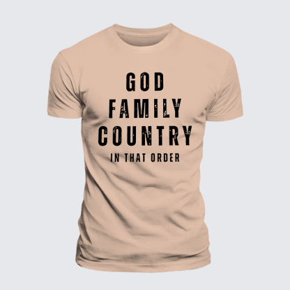 God Family Country In That Order Jesus God Christian Premium Mercerized Cotton Tee