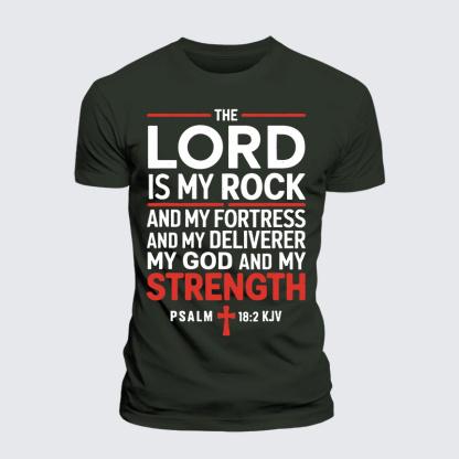 Lord Is My Rock Jesus God Christian Premium Mercerized Cotton Tee