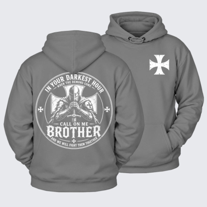 Plush Fleece-Lined Hoodie -  Call On Me Brother – Knights of Faith