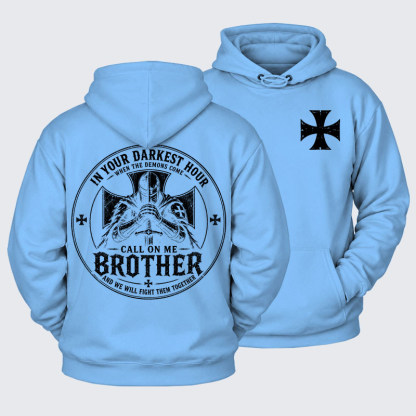 Plush Fleece-Lined Hoodie -  Call On Me Brother – Knights of Faith