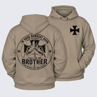 Plush Fleece-Lined Hoodie -  Call On Me Brother – Knights of Faith