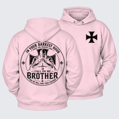Plush Fleece-Lined Hoodie -  Call On Me Brother – Knights of Faith