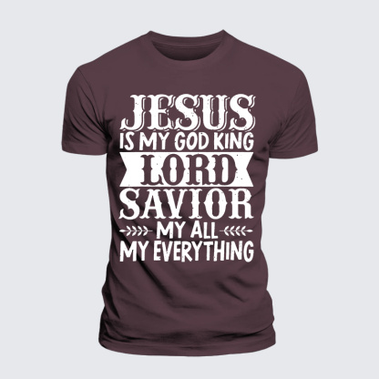 Jesus Is My God King Lord Savior My Everything Jesus God Christian Premium Mercerized Cotton Tee