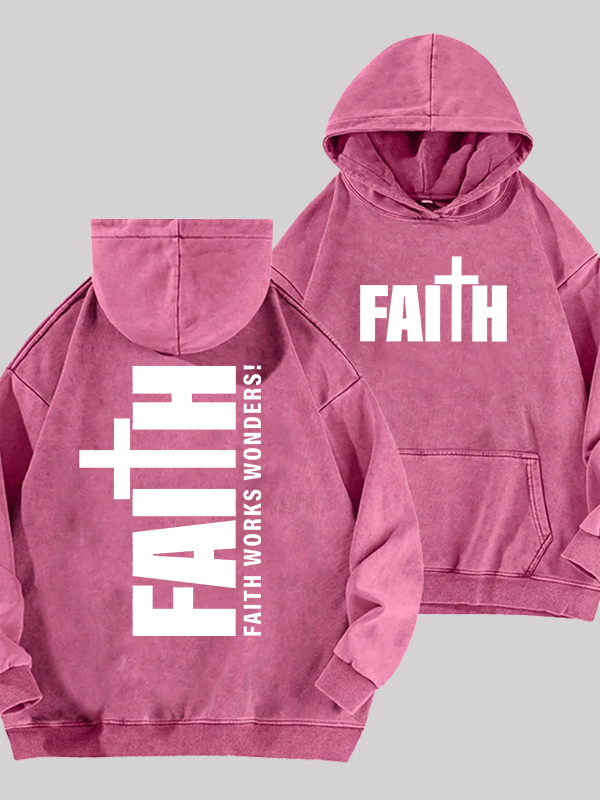 Faith Cross Jesus God Christian Washed Hoodie