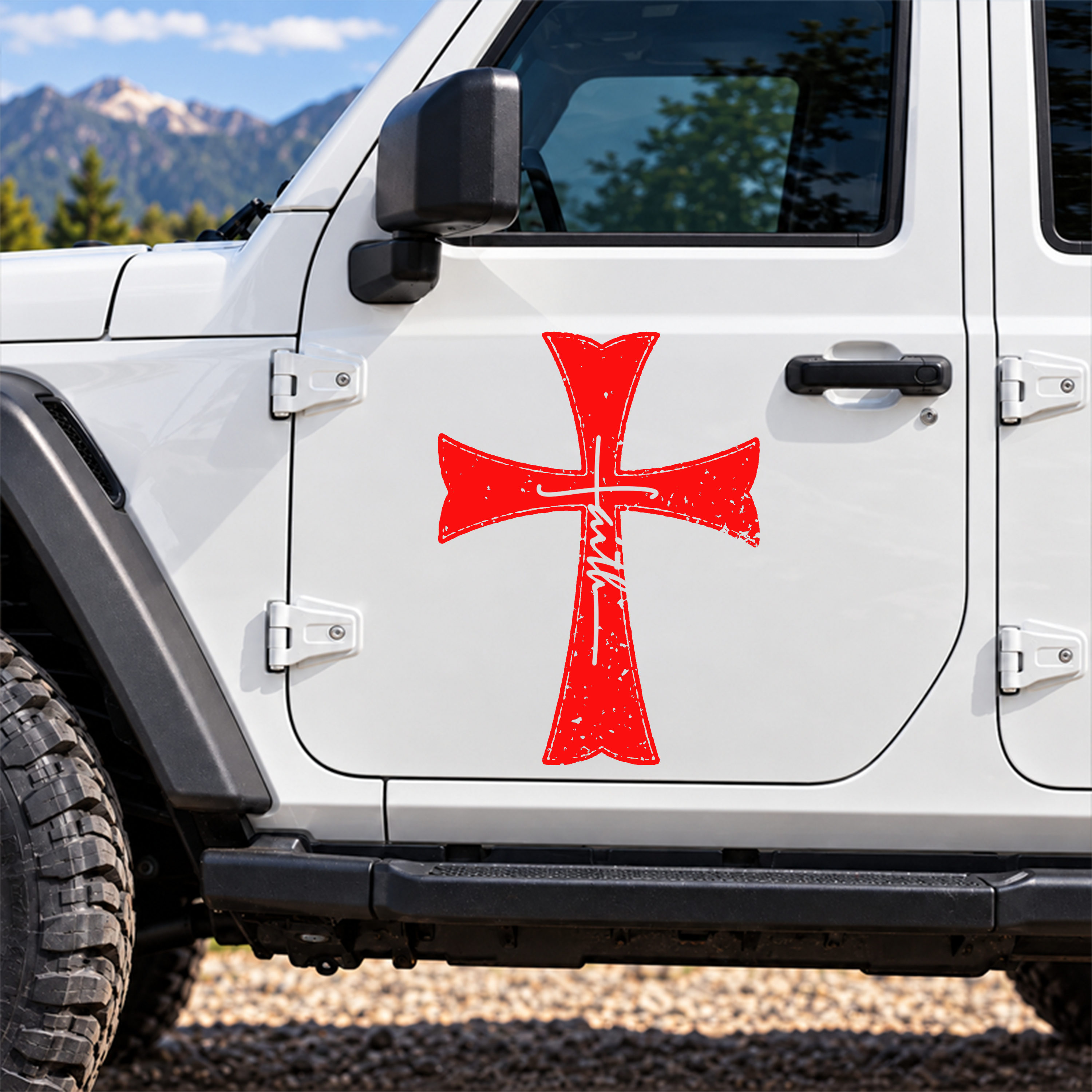 Car & Truck Vinyl Decals  - Knights Templar Crusader Cross Faith   