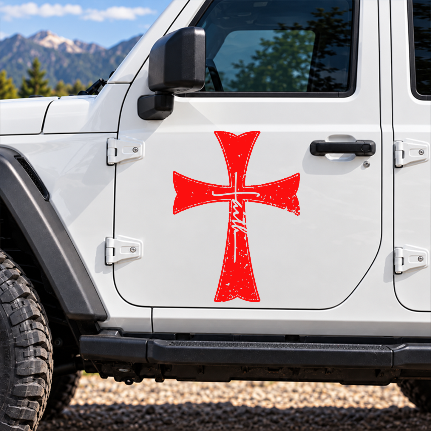 Car & Truck Vinyl Decals  - Knights Templar Crusader Cross Faith   