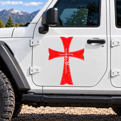 Car & Truck Vinyl Decals  - Knights Templar Crusader Cross Faith   