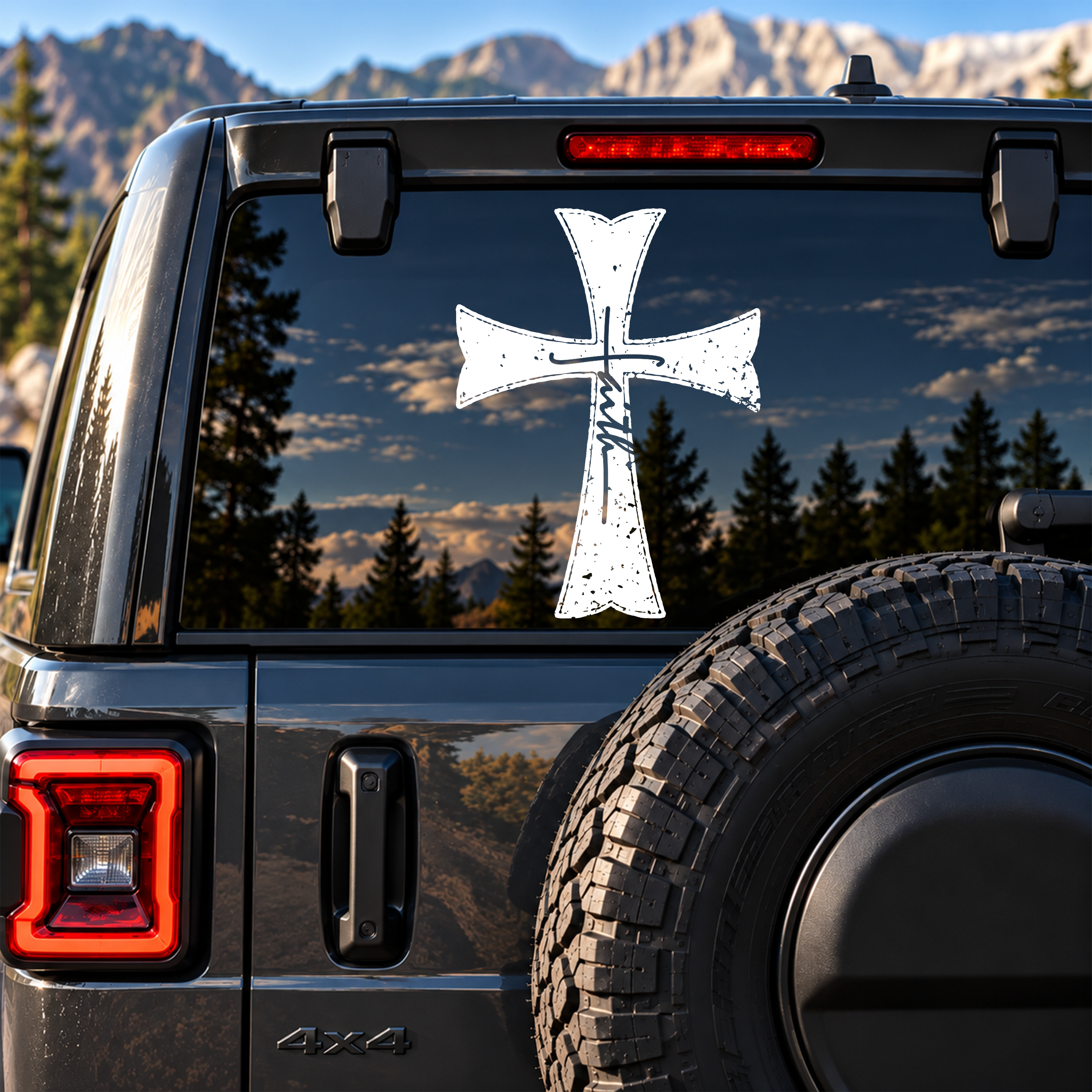 Car & Truck Vinyl Decals  - Knights Templar Crusader Cross Faith   