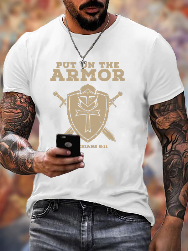Put On The Armor Jesus God Christian Cotton T-Shirt