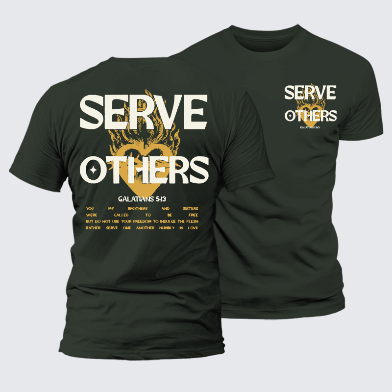 Serve Others Jesus God Christian Premium Mercerized Cotton Tee