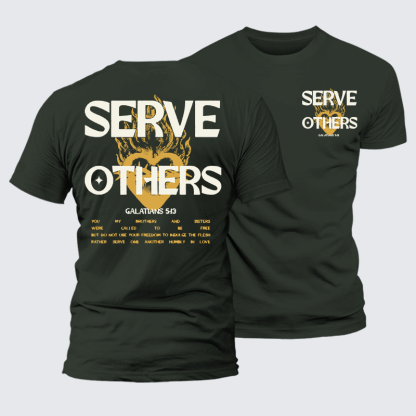 Serve Others Jesus God Christian Premium Mercerized Cotton Tee