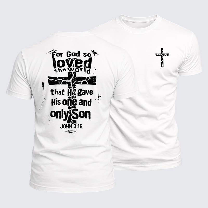 For God So Loved The World Jesus God Christian  – Luxe Mercerized Interlock Cotton Tee