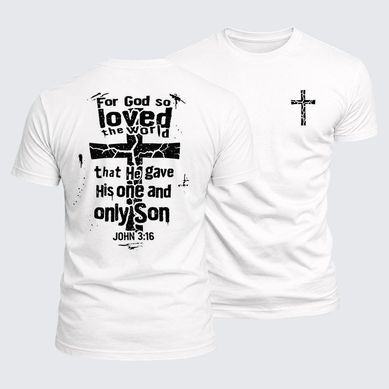 For God So Loved The World Jesus God Christian  – Luxe Mercerized Interlock Cotton Tee