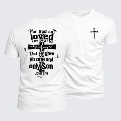 For God So Loved The World Jesus God Christian  – Luxe Mercerized Interlock Cotton Tee