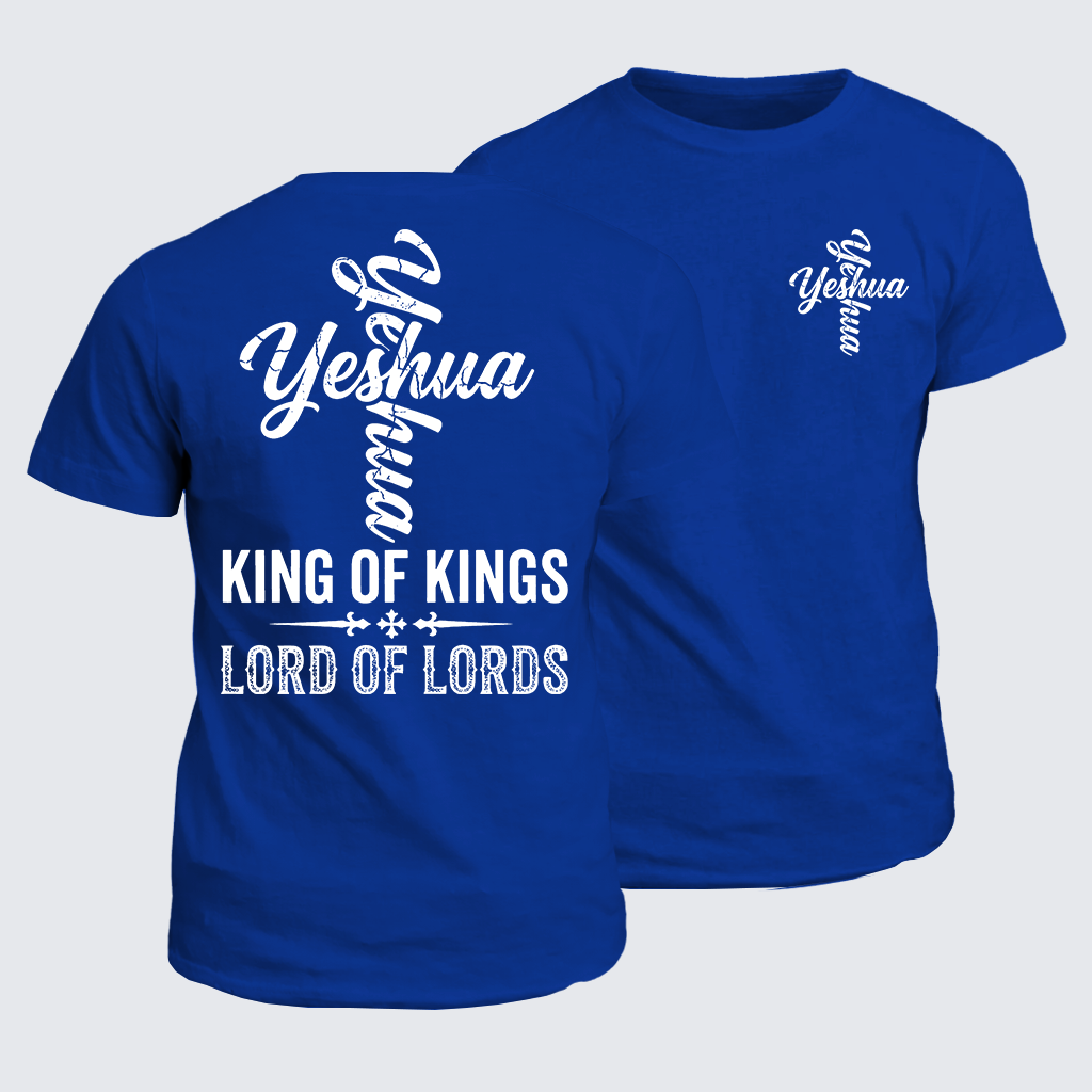 Yeshua King Of Kings Lord Of Lords Jesus God Christian Cotton T-Shirt